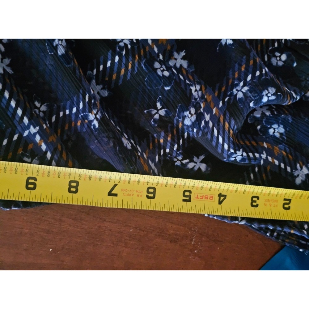 Simply Vera 90s dress size xl floral sleeveless collared sheer hilow plaid black - Picture 12 of 12